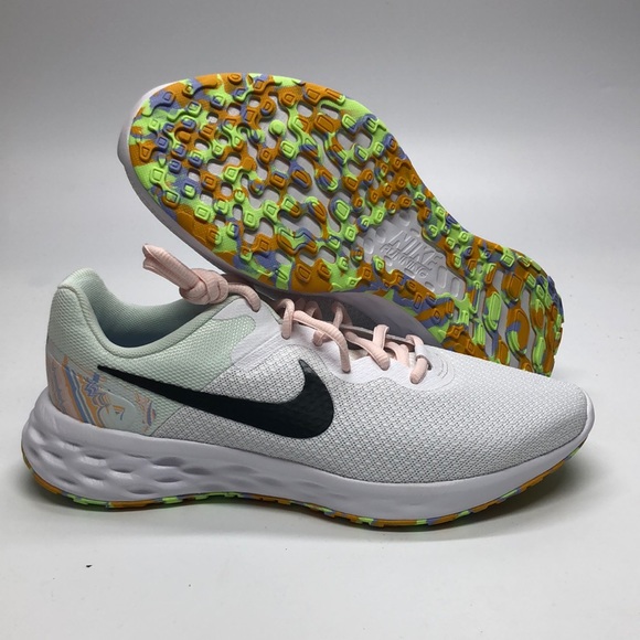Nike Shoes - Women’s Nike Revolution 6 NN PRM White/Black/Multi colored DO9475-100 USED SZ 8